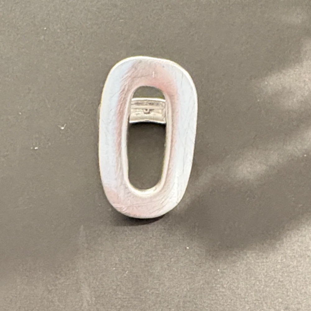 Silver and White Oval Pendant